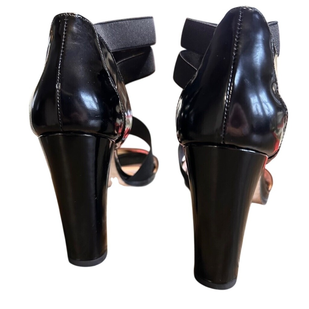 Stuart Weitzman Made in Spain Black Patent Leather Strappy Heel Sandals 8.5 M - Picture 4 of 10